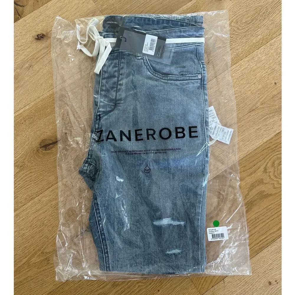 Zanerobe - Joe Blow Distressed Denim Jeans in Hailstorm Blue